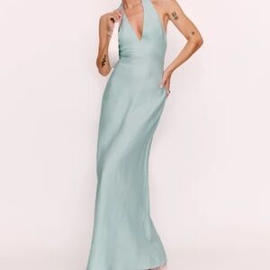 Reformation Delilah Linen Dress Aquamarine - Size 2